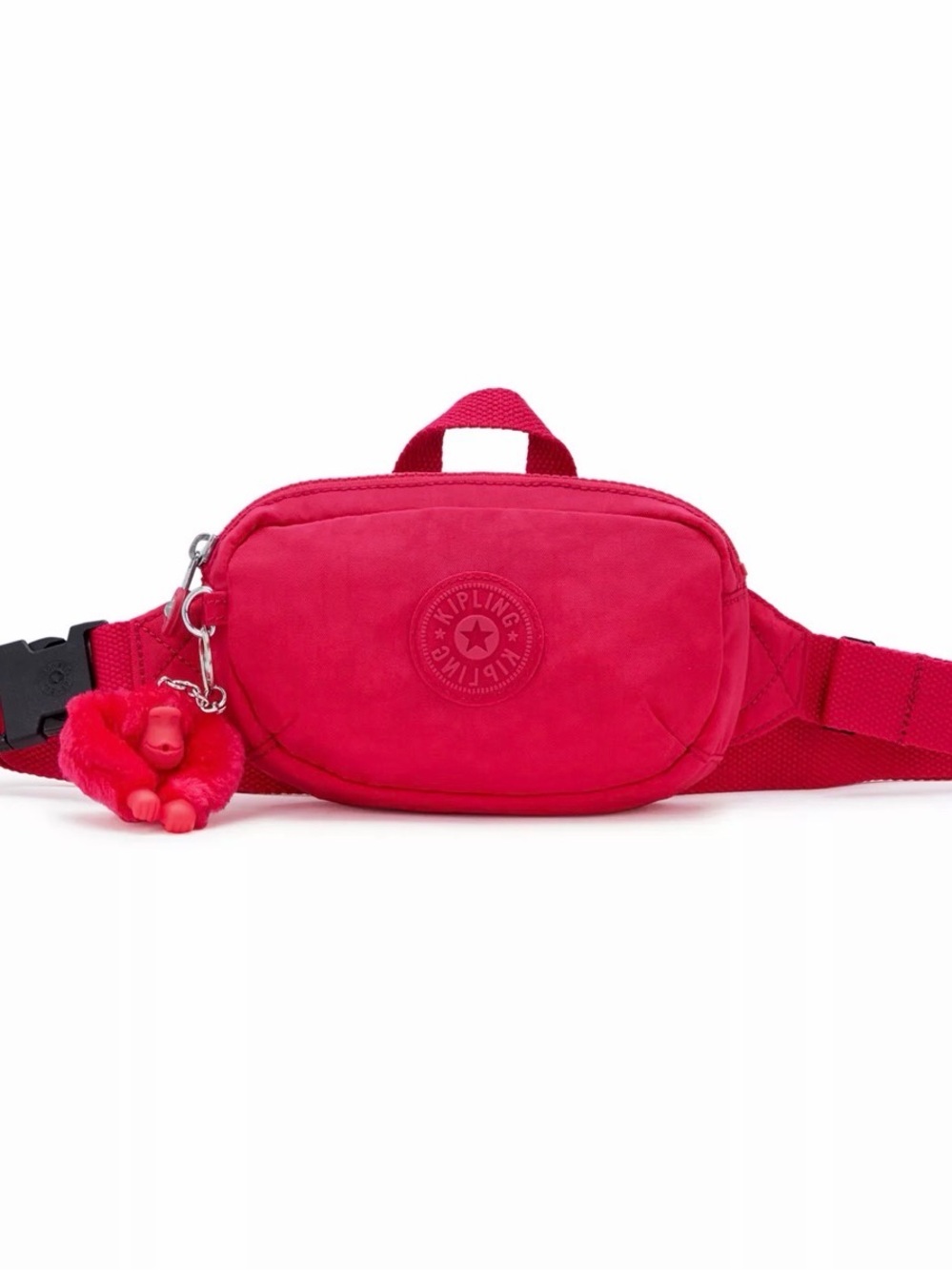 Kipling New w/ Tags Confetti Pink Fanny Pack Adjustable Strap W/ Monkey Keychain